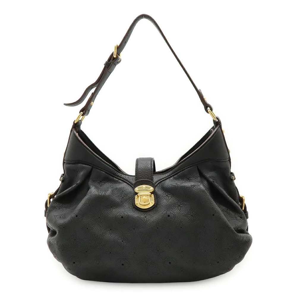 LOUIS VUITTON Monogram Mahina Shoulder Bag Hobo Leather Noir Black